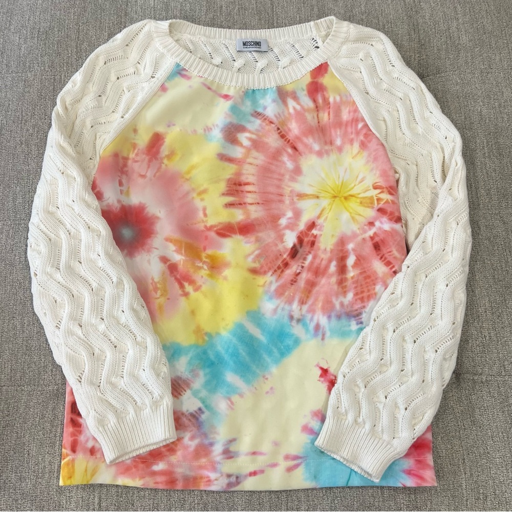 Moschino Cheap and Chic Tie-Dye Panel Sweater Size 6